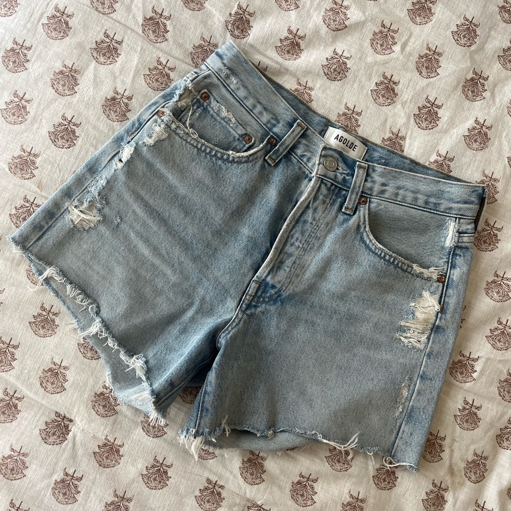 Agolde Parker Long Shorts in Parade